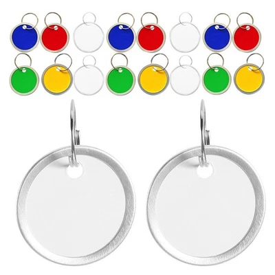  100pcs Round Aluminum Blank Key Tags - 31MM/ 1.22" Writable Keychain Labels - - Image 1 of 4