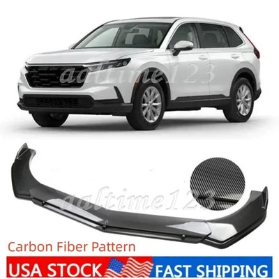 For Honda CR-V CRV 2017-2022 Carbon Fiber Pattern Front Bumper Lip Body Splitter Foto 1 de 4