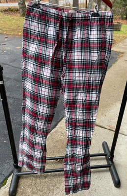 J. Pantalones de pijama Crew para hombre M 32-34 rojo verde a cuadros de franela suave apenas usados Foto 1 de 3