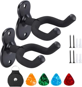 Donux Gitarre Wandhalterung, Ukulele Aufhänger Haken Halter Ständer 2er Set, schwarz  - Bild 1 von 7