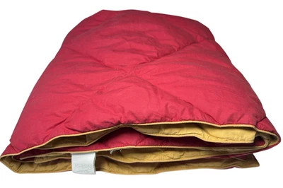 RH Restoration Hardware Lap Travel Blanket Red Reversible Puffer Down & Feather - Image 1 of 4