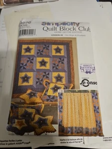 Simplicity Pattern - (Quilt Block Club) Lesson 4 (One Size) #9976 - Uncut - Picture 1 of 2