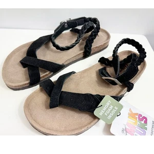 Muk Luks Womens Braided Ankle Strap Sandals Estelle Size US 9 Black - Bild 1 von 9