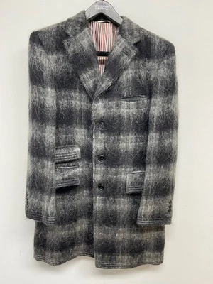 Thom Brown Men's Plaid Wool Mohair Coat size 2 (40)  Medium Excellent Condition - Image 1 of 4