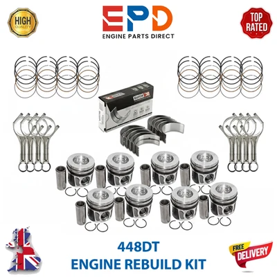 PISTON WITH ENGINE REBUILD KITS FOR LAND RANGE ROVER 4.4 TDV8 DIESEL 448DT NEW - Image 1 of 4