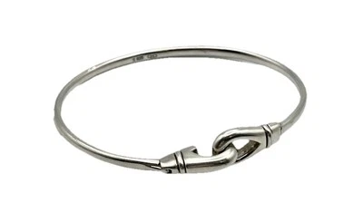 Vintage Links Of London Classy Sterling Silver Hook Clasp Bangle Bracelet | 16g - Image 1 of 4