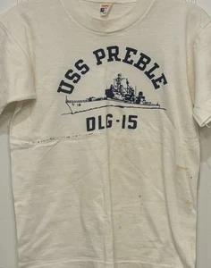 Vintage 1959 Champion Single Stitch USS PREBLE DLG-15 Size 14 Navy T-Shirt USA - Bild 1 von 24