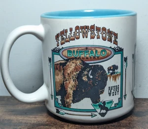 Yellowstone Souvenir Vintage 1993 Coffee Mug Buffalo Country Nature in the West - Picture 1 of 10