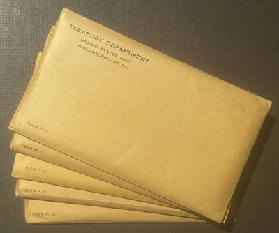 5x Unopened Sealed 1956 U.S. Proof Coin Sets inc. 3 Silver Coins each * 01472L - Image 1 of 4