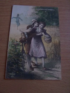 Romantische alte Postkarte mit Vogelscheuche Si Jeunesse Savait französisch - Bild 1 von 2