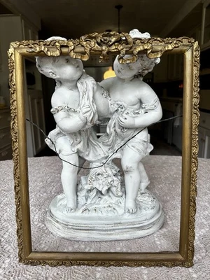 Antique Gold Romantic Ribbon Applique French Picture Frame 11x 14” - Image 1 of 4