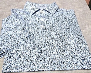 New! PETER MILLAR SUMMER COMFORT-Mens SS/3B, VACATION Print Golf Shirt-(L) - Foto 1 di 5