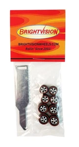 Brightvision Redline Tune-Up Kit #8 - 4 Sm & 4 Med Deep Dish Dull Chrome Style - Picture 1 of 3
