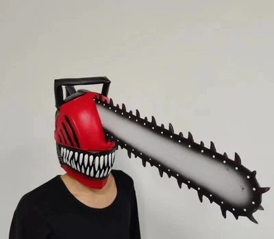 Chainsaw Man Helmet Latex Mask Wearable Halloween Cosplay Props small size - Image 1 of 4