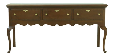 53444EC: COUNCILL CRAFTSMEN Queen Anne 3 Drawer Mahogany Sideboard Cover