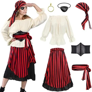 Women's pirate clothing and accessories, Renaissance style dress up party - Picture 1 of 14