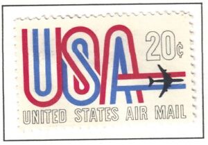 US 1968 Air Mail Stamp, Jet & USA, Unused, Scott C75