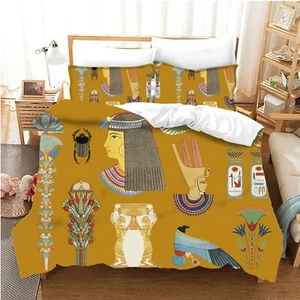 3D Egypt Pattern Quilt Cover Set Duvet Cover Bedding Pillowcases - Picture 1 of 4