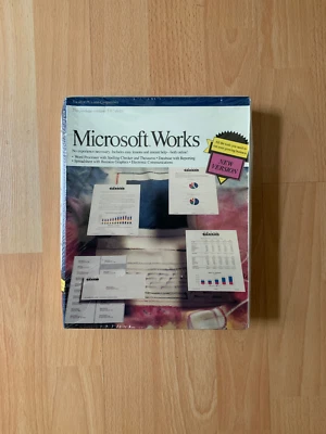 Microsoft Works 1989 2.0 for Windows Vintage Software Sealed Smashed Box - Image 1 of 4