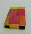 Pink Yellow color block Toothpick and mirror pocket pouch  Gift Souvenir 