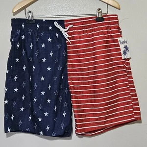 Trunks Surf Swim Mens Extra Large American Flag Red White Blue Lightning Flag - Picture 1 of 8