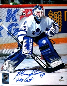 Felix Potvin Toronto Maple Leafs Signed 8x10 Photo The Cat Inscription Stance - Picture 1 of 1