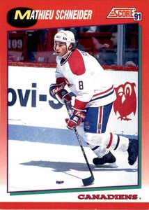 1991-92 Score Canadian Mathieu Schneider #105