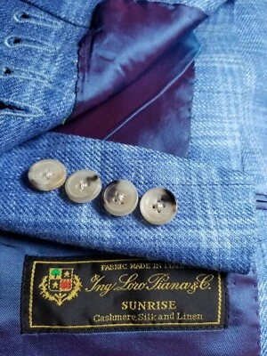 46R Spring/summer LORO PIANA Hickey Freeman Cashmere Silk Check Blazer Jacket - Image 1 of 4