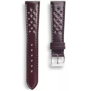 Correa de reloj de cuero cordobés concha Horween de sangre de buey de 19 mm color 8 estilo rally - Imagen 1 de 4