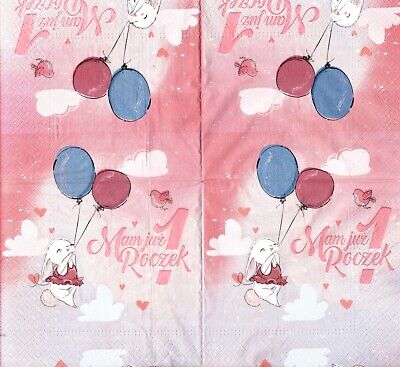 Serviettes En Papier Anniversaire Enfant Fille. Paper Napkins Birthday Girl Kid • 1€