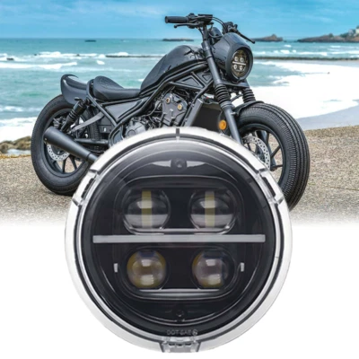For Honda 2020-2023 Rebel 500 CMX500 LED Headlight Assembly Halo Ring Lamp - Image 1 of 4