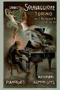 Stabilto Solavaggione Turin Klaviere Klavier Frauen schwimmendes Poster Kunstdruck - Bild 1 von 1