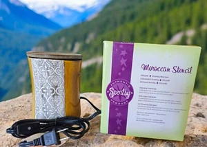 Scentsy Wax Warmer Deluxe Moroccan Stencil Crackle #29921 Full Size Retired NIB - Picture 1 of 1