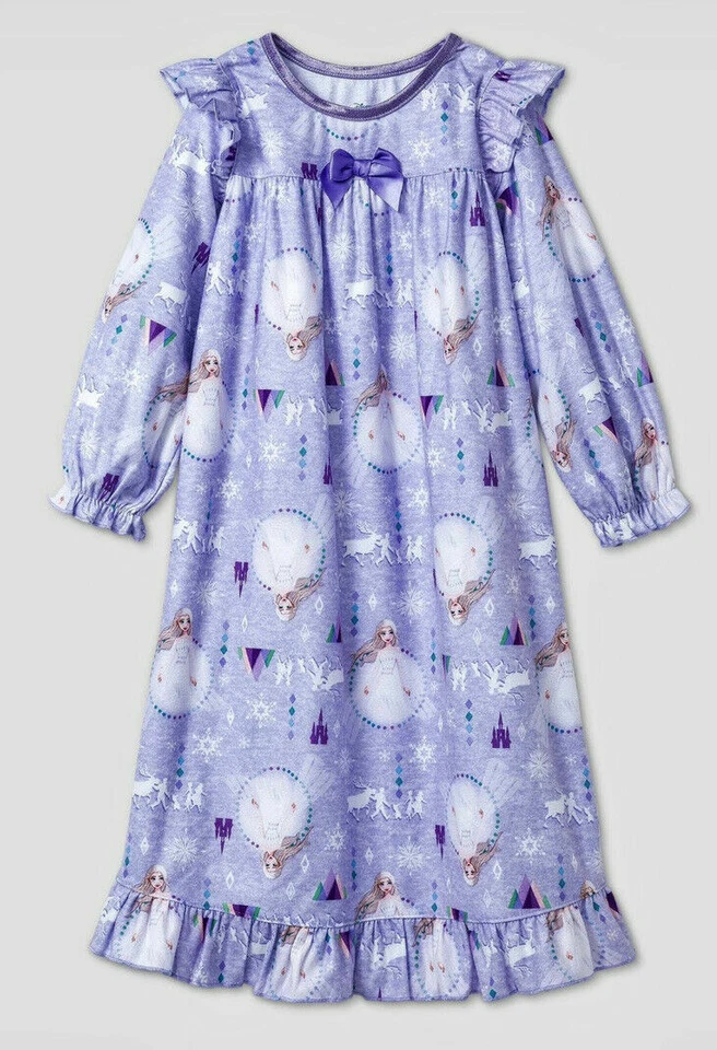 全新带标签 Disney Frozen 学步儿童晚礼服长袖 5T 紫色 — 第 1/1 张图片