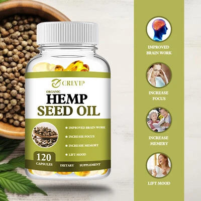 GREVIP Hanfsamenöl – Für Ruhe, Schlaf, Stress, Angst, Schmerzen – Vitamin A,Omega-3,6,9