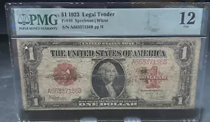1923 $1 Legal Tender Fr#40 Speelman White PMG 12 Fine - Picture 1 of 9
