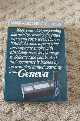 Винтажный 1985 Geneva видео головы очиститель ~ VHS видеомагнитофон влажная система ~ инструкции - Изображение 1 из 2