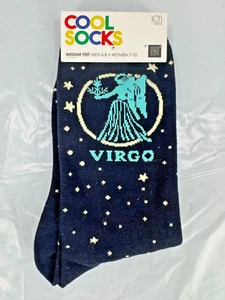 Size M Mens 6-8 Womens 7-10 Odd Sox Virgo Astrology Sign Crew Socks One Pair - Picture 1 of 4
