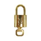 #344 LOUIS VUITTON LV Lock & Key set Padlock Gold-Tone Vintage #CO301 S