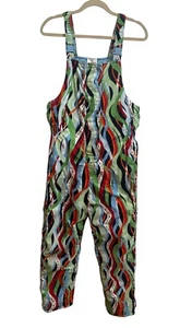 Hanna Andersson Girls Bib Snow Pants Ski Overalls Sz 160 US 14/16 Colorful Print - Picture 1 of 10