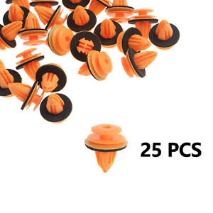 25Pcs Door Panel Retainer Clips Orange Kit Replacement for Nissan Infiniti