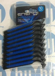 Travel Disposable Razor Shaver Twin Blade Facial Beard Grooming 10pcs Men Energi - Picture 1 of 4
