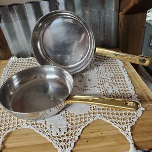 Two Cuisine Cookware Command Performance Gold 8.5” Fry Pans 18/10 SS 3 Ply