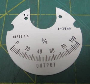 Messzifferblatt für Amperemeter 2,25 Zoll Durchmesser 1 mm Breite A-2 4-20 mA % Ausgang 0-100 - Bild 1 von 2