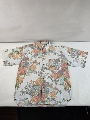 Robert Stock Para Hombres LG Hawaiano Floral Manga Corta 100% Algodón Bolsillo Abotonable Foto 1 de 4