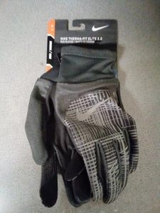 Nike Therma-Fit Elite 2.0 Run Gloves Mens Size LG. Grey On Grey Silver Accents - Picture 1 of 2
