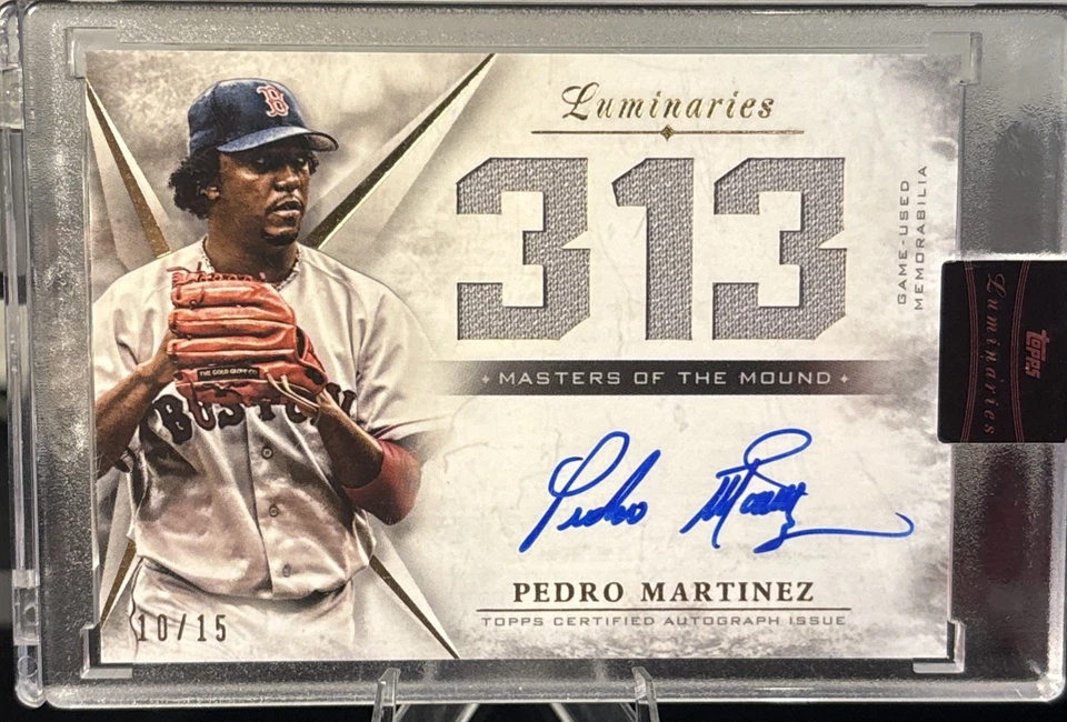 Pedro Martinez Auto Game-Worn Patch - 2018 Topps Luminaries /15 - Image 1 of 4