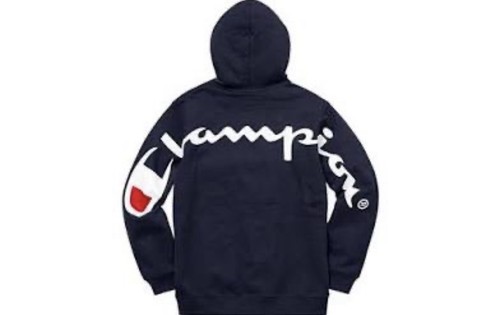 Felpa con cappuccio Supreme X Champion SS18 (Navy L)