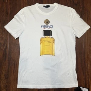 *NEW* VERSACE Profumi Gianni Versace Taylor Fit Blanco L’HOMME Logo Tee Medium - Picture 1 of 17