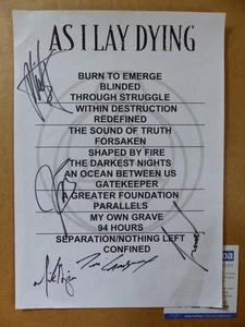 AS I LAY DYING Tim Lambesis signed Autogramm signiert auf Setlist  ACOA  COA - Bild 1 von 2